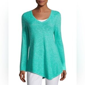 Eileen Fisher Organic Linen Blend Long-Sleeve V-Neck Sweater Size PP‎ (2/4P)